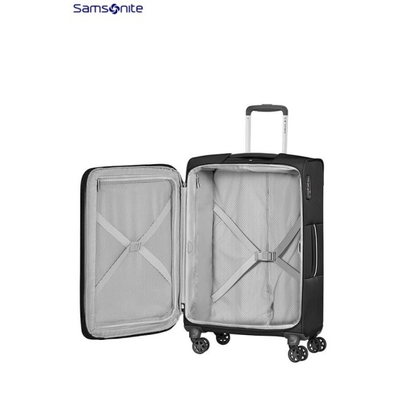 SAMSONITE Mala de Viagem / Trolley Médio 66cm 4R Exp. POPSODA Preta | Ref. 92CT400409