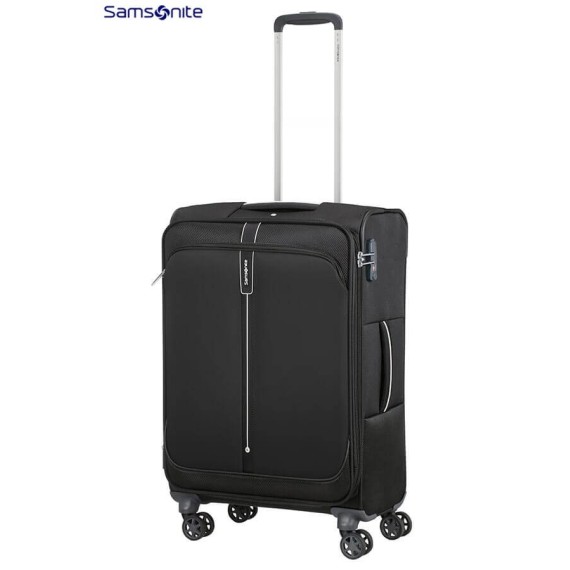 SAMSONITE Mala de Viagem / Trolley Médio 66cm 4R Exp. POPSODA Preta | Ref. 92CT400409