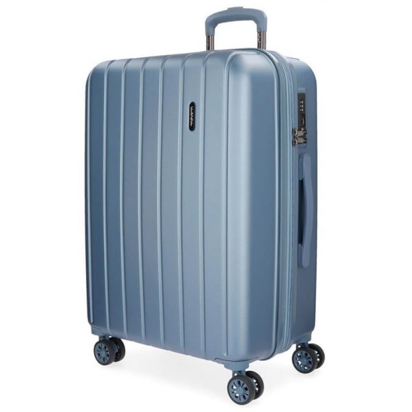 Mala/Trolley de Viagem Grande 75cm 4 Rodas Spinner Expansível Movom WOOD Prata | Ref. 186.5319463C
