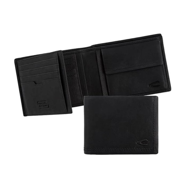 Camel Active Carteira Porta-Notas Tradicional com Porta-Moedas OSAKA Preta | Ref. 9126970560