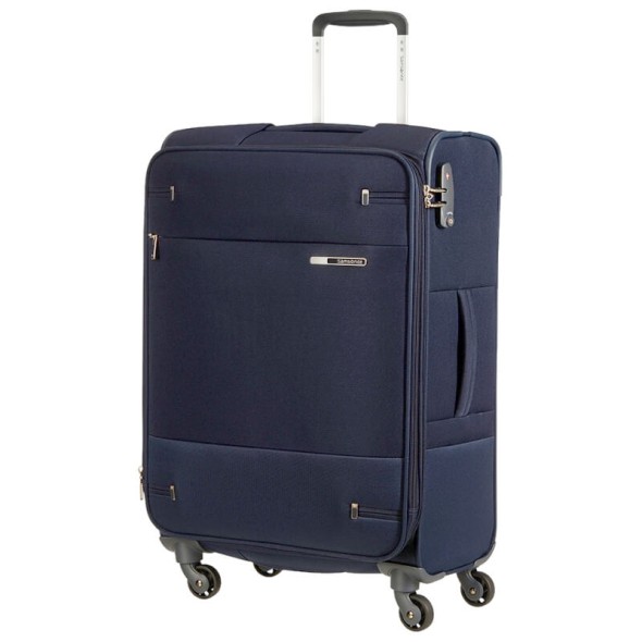Samsonite Trolley de Viagem Médio 66cm 4 Rodas Spinner Expansível BASE BOOST Azul Marinho | Ref. 9238N00441