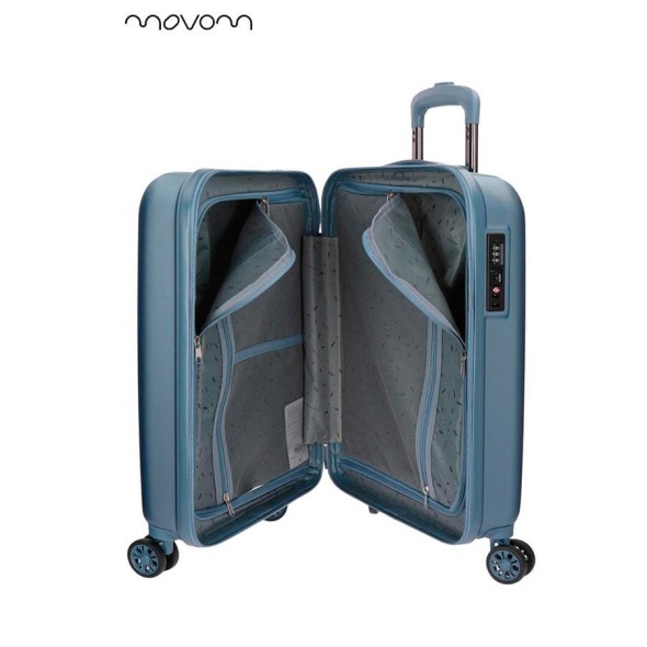 Mala/Trolley de Viagem Cabine 55cm 4 Rodas Spinner Movom WOOD Prata | Ref. 186.5319463A