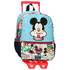 Mochila Pré-Escolar Adap. 32cm c/ Carro Mickey BE COOL Azul | Ref. 186.27822T1