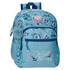 Mochila Escolar Júnior Adap. 38cm Movom WILD FLOWERS Azul | Ref. 186.27522D1