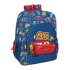 Mochila Escolar Adap. 42Cm CARS Racing Azul Marinho | Ref. 248.612511180