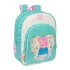 Mochila Infantil Adap. 34Cm PEPPA PIG Pretty Flowers Turquesa | Ref. 248.612390185