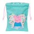 Saco Mochila Pequeno PEPPA PIG Pretty Flowers Turquesa | Ref. 248.812390237
