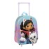 Mochila Infantil 31cm c/ Rodas GABBY’S 3D Rosa/Turquesa | Ref. 299.2100006186