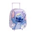 Mochila Infantil 31cm c/ Rodas STITCH 3D Lilás | Ref. 299.2100006183