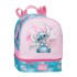 Mochila Pequena 28Cm c/ Porta Merendas STITCH Heart Rosa | Ref. 186.4982742