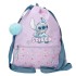 Mochila Saco c/ Bolso Frontal STITCH Lovely Lilás | Ref. 186.3163841