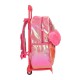 Mochila Pré-Escolar Adap. 32cm c/ Carro Enso CAT CUDDLER Rosa Fuchsia | Ref. 186.93921T1