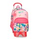 Mochila Escolar Adap. 44Cm 2C c/ Carro Roll Road PRECIOUS FLOWER Rosa | Ref. 186.35624T1