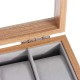 Caixa Protectora para 6 Relógios Madeira c/ Janela Castanho Claro | Ref. 338.SKW147
