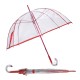 Guarda-Chuva de Senhora Benzi Manual 8V Transparente c/ Vermelho | Ref. 288.PA60V