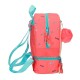 Mochila Pequena 28cm c/ Porta Merendas Minnie LOVIN LIFE Coral | Ref. 186.4722721