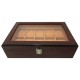 Caixa Protectora para 10 Relógios Madeira Castanho Escuro | Ref. 338.10RCE