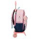 Mochila Escolar Adap. 38cm c/ Carro Enso BONJOUR Rosa | Ref. 186.95224T1
