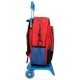 Mochila Escolar Adap. 38cm c/ Carro Spiderman PROTECTOR Vermelha | Ref. 186.28323T1