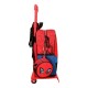 Mochila Pré-Escolar Adap. 25cm c/ Carro Spiderman PROTECTOR Vermelha | Ref. 186.28320T1