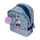 Mochila Pequena 28cm c/ Porta Merendas Minnie STYLE Azul Ganga | Ref. 186.4982721