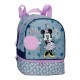 Mochila Pequena 28cm c/ Porta Merendas Minnie STYLE Azul Ganga | Ref. 186.4982721