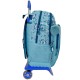 Mochila Escolar Adap. 46cm 2C c/ Carro Movom WILD FLOWERS Azul | Ref. 186.27526T1