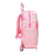 Mochila Pré-Escolar Adap. 33cm c/ Carro Roll Road COFFEE SHOP Rosa | Ref. 186.48421T1