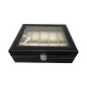Caixa Protectora para 10 Relógios Retangular c/ Janela Preto | Ref. 338.10RP Caixa Protectora para 10 Relógios Retangular c/ Janela Preto | Ref. 338.10RP