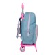 Mochila Escolar Adap. 42Cm c/ Carro Roll Road PEACE Azul | Ref. 186.48624T1