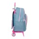 Mochila Escolar Adap. 44Cm 2C c/ Carro Roll Road PEACE Azul | Ref. 186.48626T1