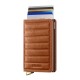 Carteira SECRID Premium Slimwallet Emboss Lines Cognac | Ref. 297.SEL-C