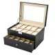 Caixa Protectora para 20 Relógios c/ Gaveta Preta | Ref. 338.20RP