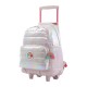 Mochila Escolar com Rodas L 47Cm Glowy TOTTO P50 Rosa Brilhante | Ref. 330.MJ03GLW0032P50