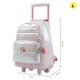 Mochila Escolar com Rodas L 47Cm Glowy TOTTO P50 Rosa Brilhante | Ref. 330.MJ03GLW0032P50