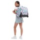 Mochila Escolar com Rodas KIPLING Giorno Aqua Blossom | Ref. 187.40KI53687EC