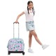 Pasta Escolar com 4 Rodas KIPLING New Storia Aqua Blossom | Ref. 187.40KI48477EC