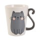 Caneca de Cerâmica iTOTAL Grey Cat Cinza | Ref. 343.XL2393