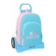Mochila Escolar 46Cm c/ Carro Evolution BENETTON Unique Azul/Rosa | Ref. 248.612552860
