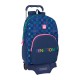 Mochila Escolar c/ Carro 46cm BENETTON Damero Azul Marinho | Ref. 248.612550160