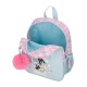 Mochila Pré-Escolar Adap. 28Cm c/ Carro MINNIE Happy Azul Claro | Ref. 186.49221T2