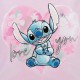 Mochila Pequena 28Cm c/ Porta Merendas STITCH Heart Rosa | Ref. 186.4982742