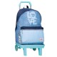 Mochila Escolar 42cm c/ Carro PEPE JEANS Noni Denim Azul Claro | Ref. 186.68223T2