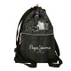 Mochila Saco c/ Bolso Frontal PEPE JEANS Cintia Preta | Ref. 186.6013841
