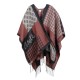 ANEKKE Poncho c/ Franjas para Senhora Bordô / Bege | Ref. 280.41284-032