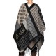ANEKKE Poncho c/ Franjas para Senhora Preto / Bege | Ref. 280.41284-033