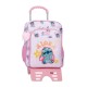 Mochila Adap. 40Cm c/ Carro STITCH You & Me Malva, Modelo: Mochila 40cm + Carro, Cor: Malva