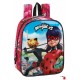 Mochila Pré-Escolar 27 cm Adaptável a Carro Rosa LADYBUG & CAT NOIR - Ref. 248.611716232