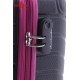 Mala/Trolley de Viagem Cabine 4 Rodas Spinner 55cm JOHN TRAVEL Preto/Fuchsia - Ref. 225.382001-2